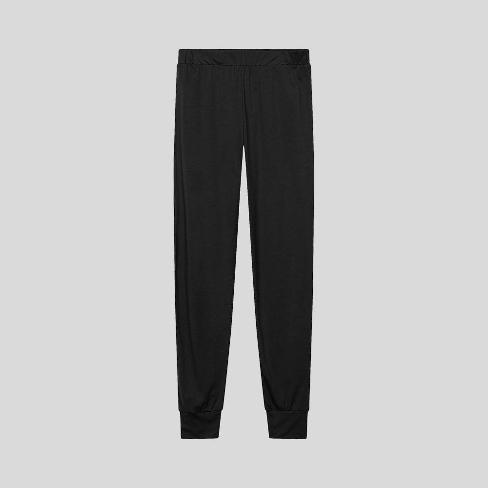 Women's PJ pants in black color. Swedish design, consciously created from silky smooth and organic Pima cotton