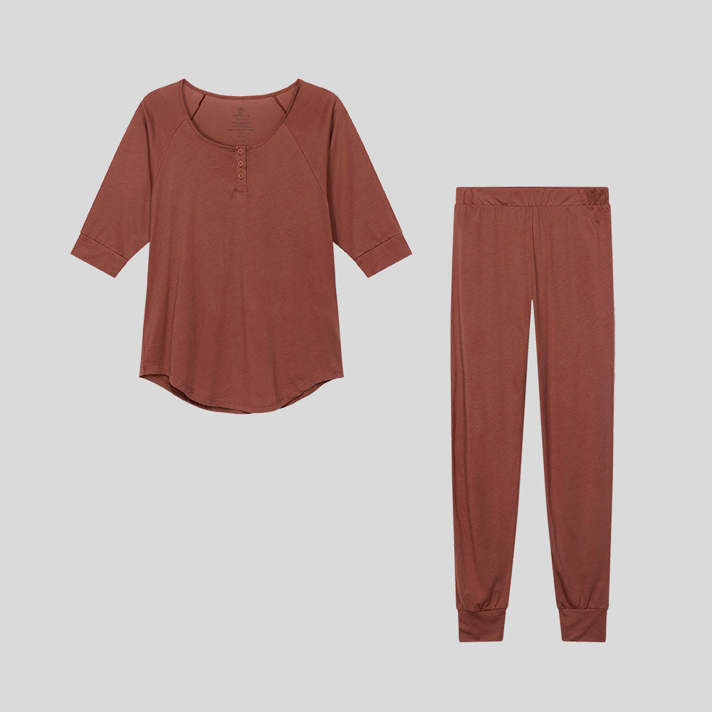 PYjamas set for women i beuatiful rust color from The Sleepy Collection