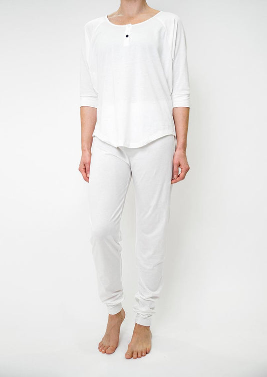 WOMEN'S PYJAMA TOP - WHITE M/L