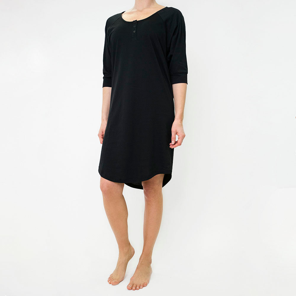 Women's nightgown in black from The Sleepy Collection